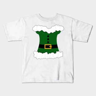 White and Green Corset Christmas Mrs Claus Kids T-Shirt